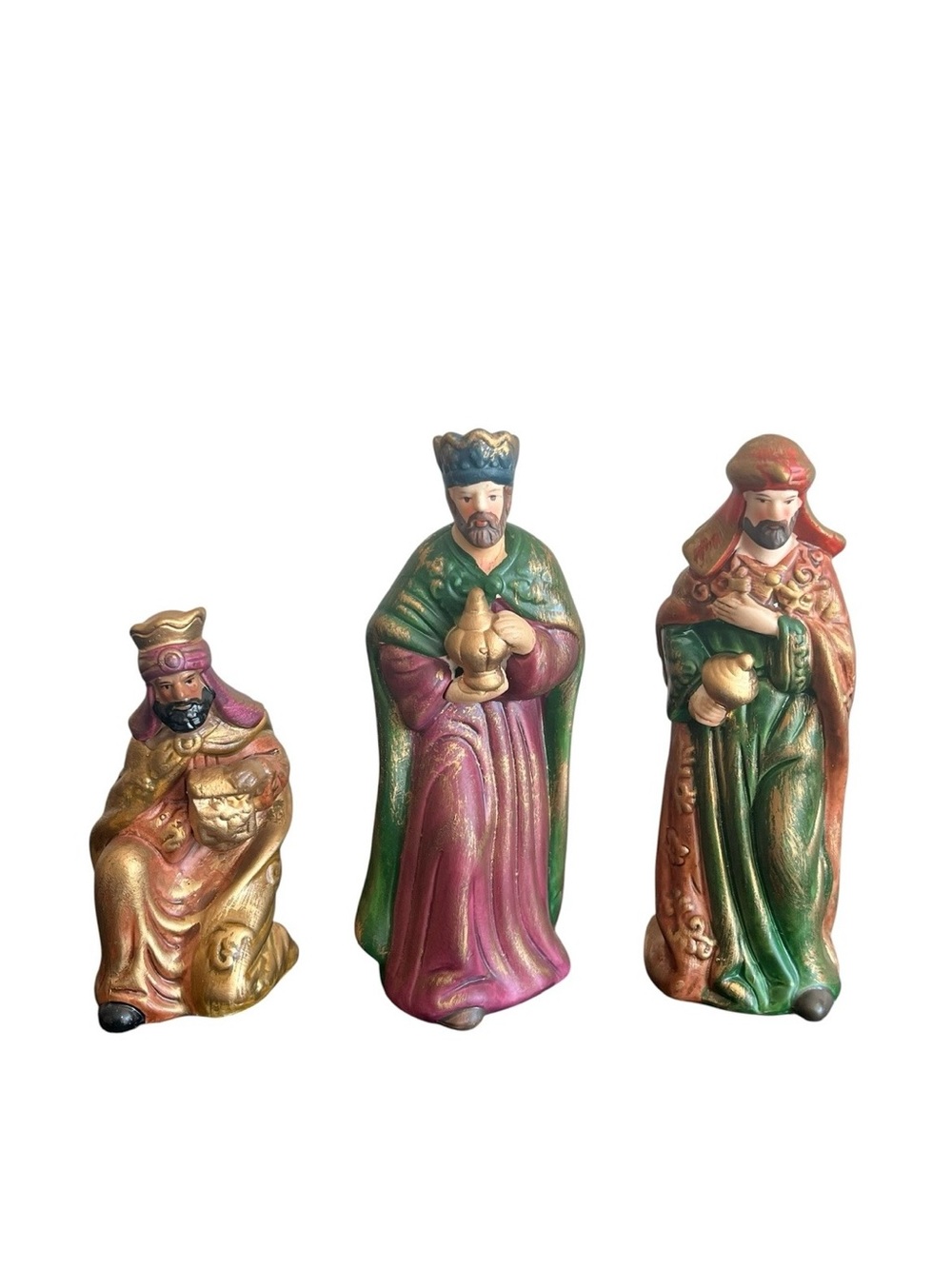 Ashland Classic Nativity Three Wise Men Kings Magi Ceramic Figurines
